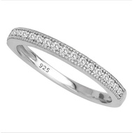 ASIA SZ 9,11,13 925 STERLING SILVER IMPORT RINGS WHITE CZ PLATED WHITE GOLD BRIGHT BEAD
