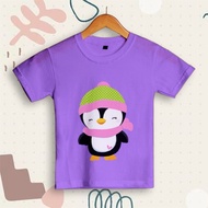 GIRLS' T-SHIRT AGED 1-8 YEARS KA41 PENGUIN COAT