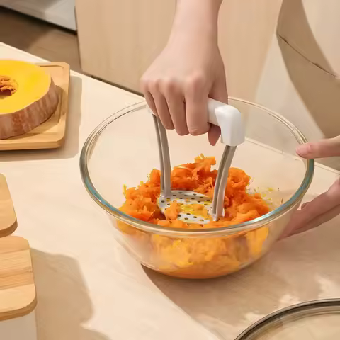 2026 Manual Potato Masher Durable Potato Ricer Kitchen Vegetable Masher With Non-Slip Handle Fruit J