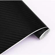 3D Carbon Fiber Sticker Black Red Silver
