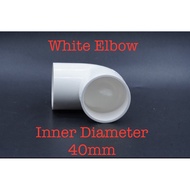 SIKU White Fitting Elbow Elbow Inner Diameter 40mm 40 mm for PVC Pipe 1-1/ 4 inch Hydroponic Connect