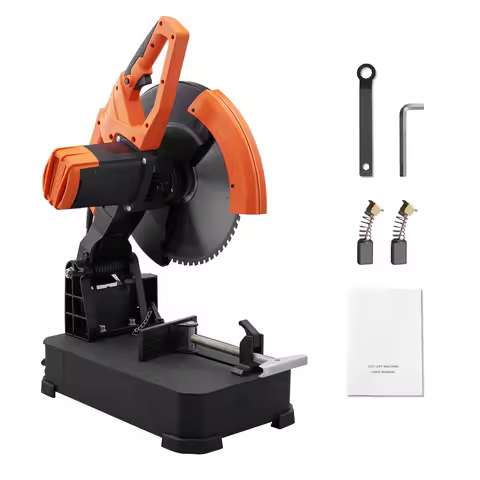 SucceBuy 2800W Chop Saw 14"/355mm Blade Diameter Cut Off Saw 1200RPM Steel Cutting Machine 0-45° Adj