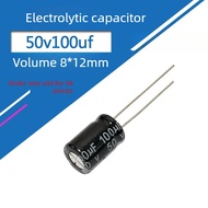 50V100uf 8x12mm Aluminum Electrolytic Capacitor 100uf50v 50v100mf 100mf50v 50v100MFD 100MFD50Volt 50