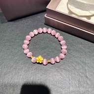 Gold DP6O Gold Peach Blossom Live Transfer Bead Bracelet Pure Gold Wholesale Gold Water Shellfish 3D