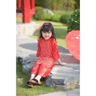 CNY Ao dai for babies, red ao dai for girls, silk ao dai, girls' ao dai