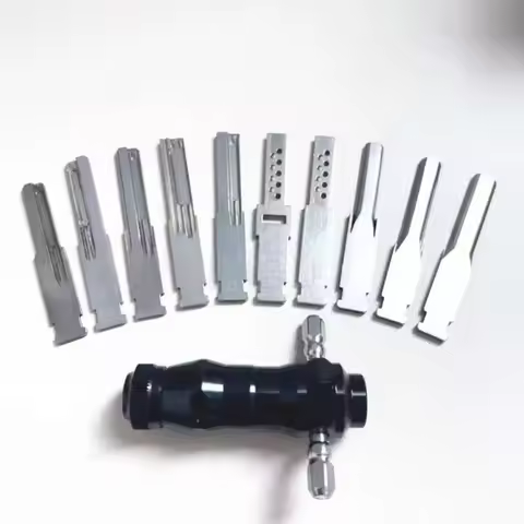 10 in 1 Tubular Lock Pick Set Interchangeable Stainless Steel Keys Unlocking Tool for Locksmith Prof