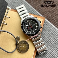 [Original] Balmer 8161G SS-4 Chronograph Sapphire Men's Watch with Black Dial Silver Stainless Steel | Official Warranty