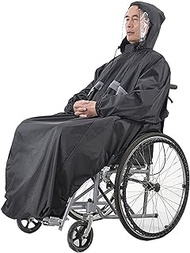 Waterproof Wheelchair Rain Poncho, Universal Raincoat Windproof Full Body Wheelchair Hooded Poncho Cover Lightweight Poncho Cloak
