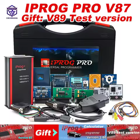 Iprog Pro V87 Gift V89 Test with 7/11 Adapters for Eeprom IMMO/K-+M/Radio/Airbag Reset Dashboard IPR