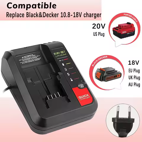 For black decker charger Li-ion Battery Charger Porter Cable 10.8V 14.4V 18V 20V PCC690L L2AFC FMC69