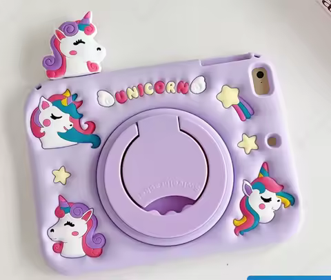 Rainbow Silicone Cover Kids for Redmi Pad 360° Rotatable Stand Handle case for RedMi Pad SE 11inch