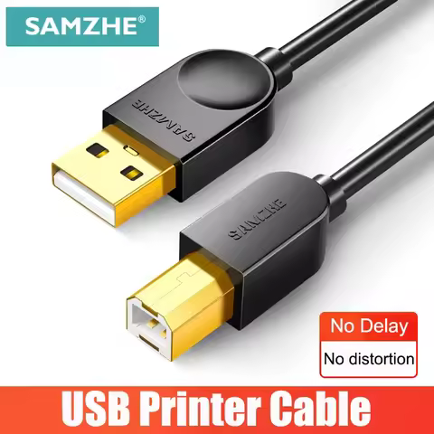 SAMZHE USB2.0 Print Cable USB 2.0 Type A Male To B Male Sync Data Scanner Cable for HP Canon Epson P