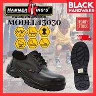 Black Hardware Kasut Kulit Kerja Safety Boot Lelaki Hitam Sport Safety Boot Safety HAMMER KING Shoes
