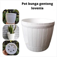 Pot Gentong Bunga Pot Plastik Lovenia Putih Pot Tanaman Jumbo