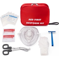 AED First Kit with CPR, Gloves, Razor, Scissors, Gauze Pads, and Cleansing Wipes for AED Training