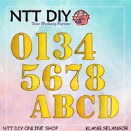 NTT DIY 2 1/2 Inch House Number Plate GOLD (0-8, A-D) [ Ready Stock ]