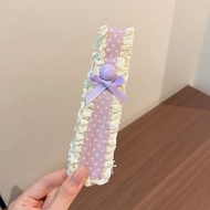 Girls Lolita Floral Colored Polka Dot Lace Headband Girl Korean Ins Wind Velcro Broken Hair Finishin