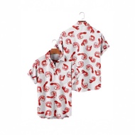 2024 Waiian Shrimp Print Men's Shirt Shirt Waii Beach Vacation Top Breathable bgt112.6.19