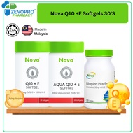 Authorized Dealer NOVA Aqua Q10 + E / Q10 + E / Ubiquinol Plus (30'S) Coenzyme Q10 / Ubiquinone