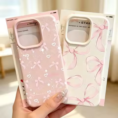 INS Ribbon Bow Love Heart Leather Case For OPPO Reno 16F 15F 16 15 13 14 12 11 10 Pro 13F 12F 11F 5G