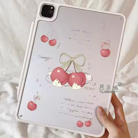 Korean Ins Gift Cherry Rabbit Y2K Clear Cover For iPad Pro 13 11th M5 M4 12.9 A16 10 8 7 9th 10th Ai