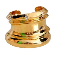 YSL SAINT LAURENT 金色黃銅手鐲 別針絲巾頸巾束圈 特色奢華設計