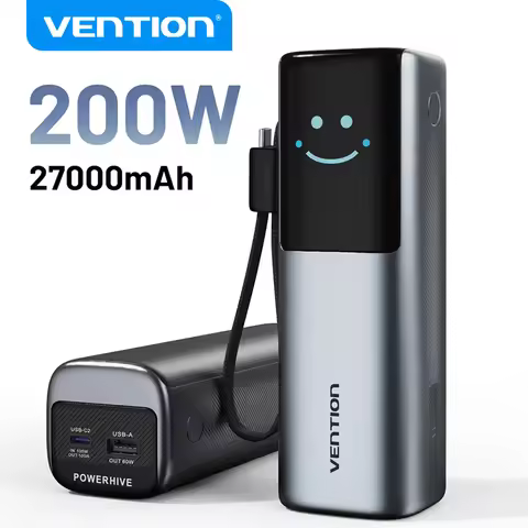 Vention 140W Power Bank 27000mAh PD 3.1 200w Max Portable PowerBank for Laptop Xiaomi Macbook Pro Fa