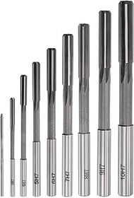 uxcell Chucking Reamer Set Lathe Machine Reamer Straight Flute Milling Cutter High Speed Steel H7 To