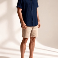 TEMU [ OBM] เสื้อเชิ้ตแขนสั้นเปิดคอผู้ชายรุ่นใหม่ฤดูร้อนปี 2026, ใส่ลำลอง, สไตล์ชายหาดสำหรับพักผ่อนก