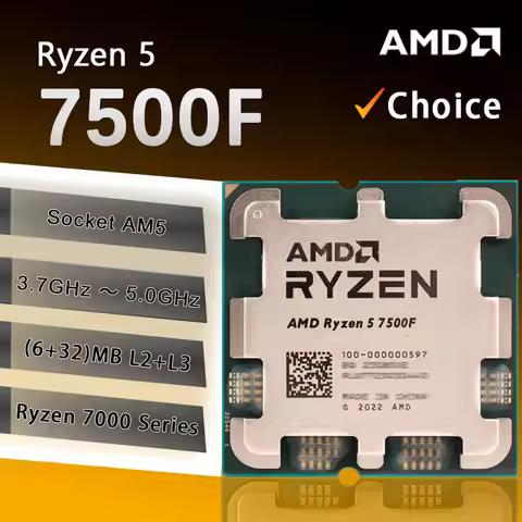 AMD Ryzen 5 7500F R5 7500F New 3.7GHz 5NM L3=32M 100-000001015 Socket AM5 Tray but without cooler