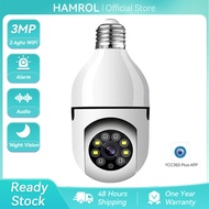 Hamrol YCC365 Plus APP 3MP Auto Tracking Bulb PTZ Camera WiFi IP Camera 1080P Full Color Night Visoi
