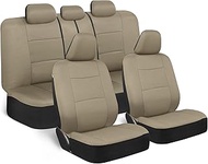 BDK OS-334-BG Tan Trim Black Car Seat Covers Full 9 Piece Set, Sleek & Stylish, Split Option Bench 5
