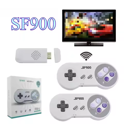 SF900 Retro TV Video Game Console HDMI-compatible with 2 Wireless Controllers Game Player Built-in 4