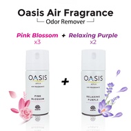 Japan Oasis Odor Eliminator Spray 24ml Instantly Remove Kitchen & Tobacco Smoke [3x Pink Blossom + 2