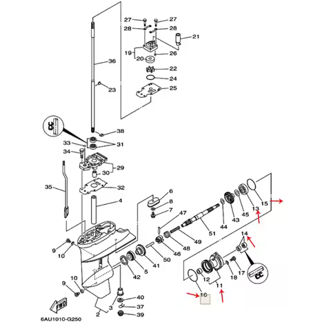 6N0-45361 Cap Lower Casing 6G1-45361 For Yamaha Outboard Parts 2T 8HP 6HP F6 F8 6N0-G5361-00-4D 6G1-