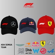 F1 BASEBALL CAP TEAM LOGO RIGHTKiri FERRARI MCLAREN MERCEDES REDBULL WILLIAMS RACINGBULLS ASTONMARTI