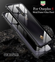 Metal+Glass phone Case anti-fall cover for oneplus 6