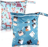 Maxmoc Pack of 2 Wetbag Nursery, Wet Bags, Nappy Bag, Waterproof Wet Bag, Reusable Wet Bag Nursery w