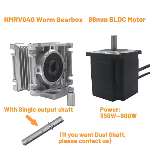 Nema34 86mm BLDC 350W-800W Brushless Motor Paired with 86mm Planetary Gearbox NMRV040 Worm Gear Gear