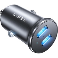 LISEN 90W USB C Car Charger for iPhone 17 Car Charger 40W Fast Charging, 2-Port PD 45W & QC 3.0 Ciga