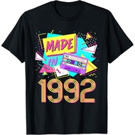 Men's cotton T-shirt Made in 1992 33 Years Old Retro Vintage 80s 33th Birthday T-Shirt Unisex Summer