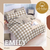 Sprei Kotak EMILY Motif Aesthetic | Sprei Katun halus Elbhe Kotak EMILY