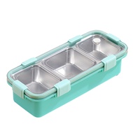 3 Compartment Lunch Box Stainless Steel Bento Box Portable Food Storage Container for Children Leakp