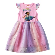 Girls Encanto Dress Sleeveless Princess Party Bow Dress 2-10 Years Old
