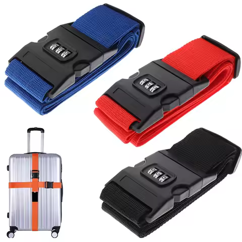 1Pc Travel Luggage Suitcase Secure Lock Durable Nylon Packing Strap Belt with Password Lock Safe Lug