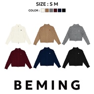 Bemingtop1091(S-M)-BMG Cloudy Knit Cardigan-Large Braided BMG Embroidered Logo Details On The Chest