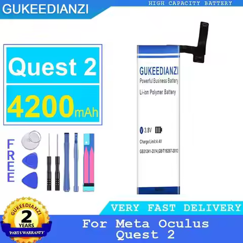 For Meta Oculus Quest 2 VR 3D Glasses Helmet Battery Reliable Replacement Environmentally Friendly 4
