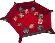 2-Pack Dice Tray PU Leather Dice Trays Portable Folding Hexagon Dice Roller Tray for Dice Games Like