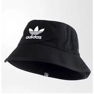 愛迪達 adidas bucket Hat  復古 三葉草 白 黑 漁夫帽 Logo 帽子