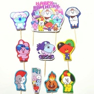 A set of BT21 BT 21 Punk character birthday cake decoration cake topper